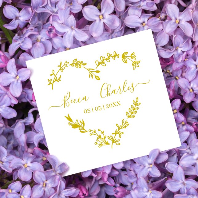 Tampons Encreurs Wildflowers Heart & Elegant Typography for Wedding (Créateur téléchargé)