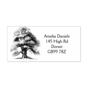 Tampons Encreurs Wise Old Oak Adresse de retour Timbre en caoutchou