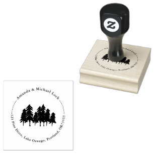 Tampons Encreurs Woodland Forest Trees Mariage Adresse de retour