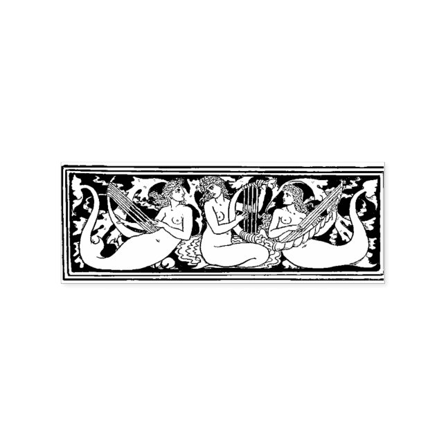 Tampons Encreurs WQ RUBBER STAMP : Mermaids Walter Crane (Impression)
