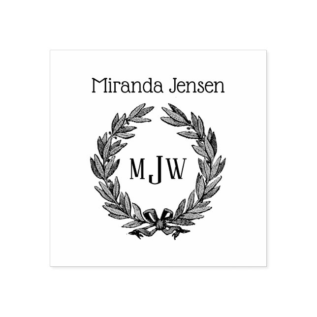 Tampons Encreurs Wreath Holly 3 Nom initial du monogramme (Impression)