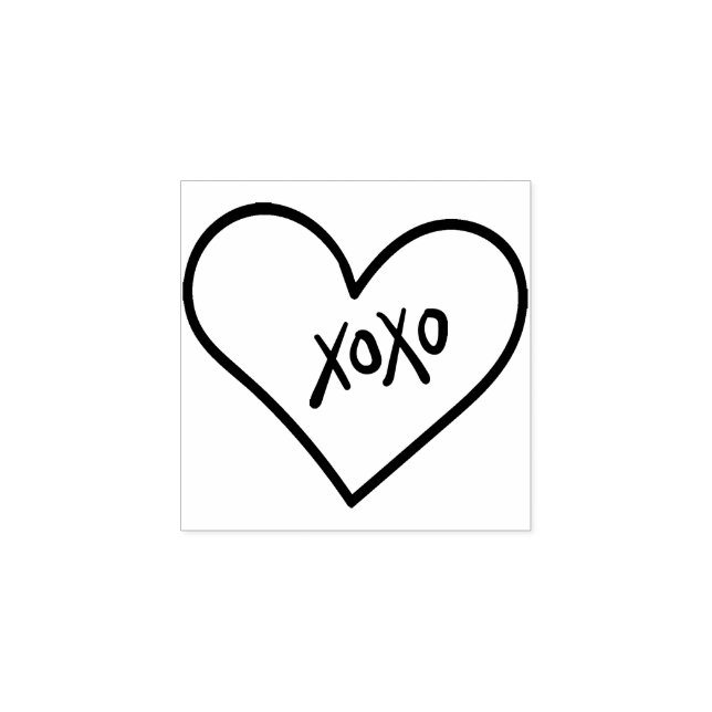 Tampons Encreurs XOXO CUTE COEUR moderne fun stylisé main (Impression)