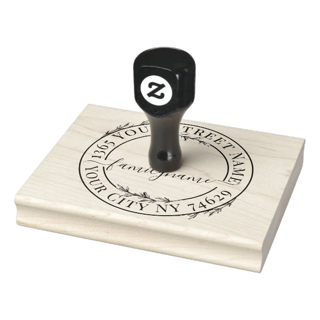 Tampons Encreurs XXL Botanical Script Modern Round Return Address (Tampon)