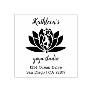 Tampons Encreurs Yoga Studio Nom personnalisé Adresse de retour d'