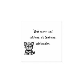 Tampons Encreurs Yorkshire Terrier mignon avec un nœud