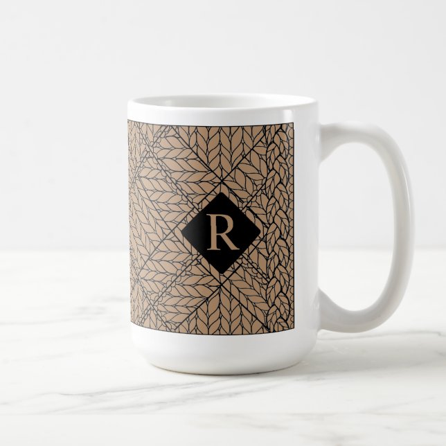 TAN ARGYLE KNIT Grande Tasse Blanche + Initiale II (Droite)