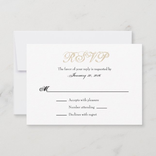 Tan Beige Blanc Plaine Simple Mariage Cartes RSVP (Devant)