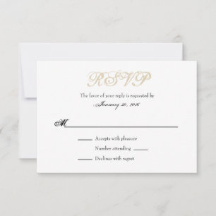 Tan Beige Blanc Plaine Simple Mariage Cartes RSVP