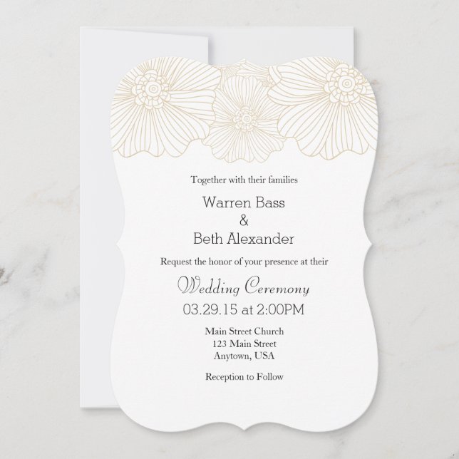 Tan Beige Mood Flower - Nouvelles invitations de m (Devant)