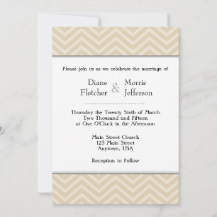 Tan Brown Beige Chevron Invitations de mariage