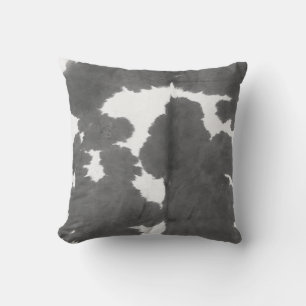 Tan de vache et Motif blanc Imprimer le coussin