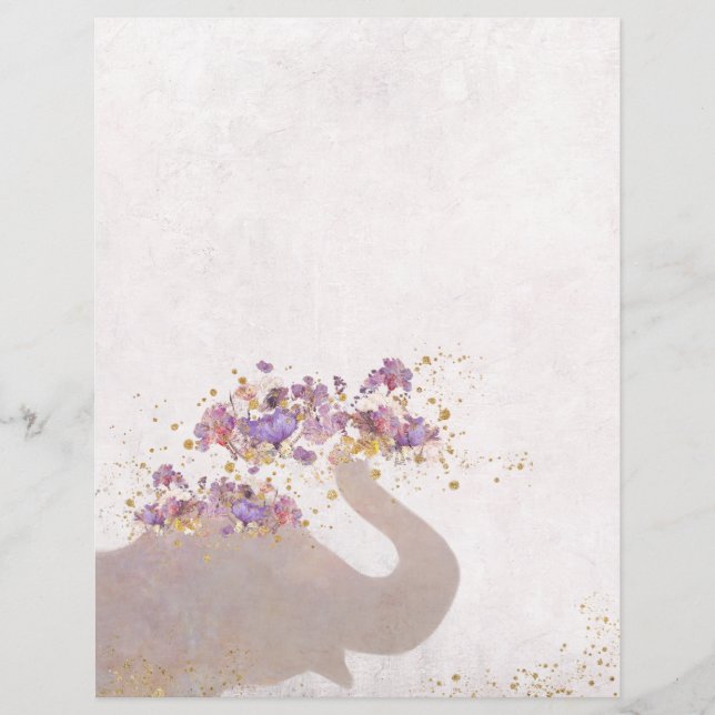 Tan Elephant Dreamy Boho Chic Scrapbooking Papier (Devant)