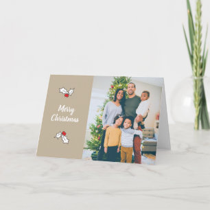 Tan Holly Berries Cartes de Noël Photo numérique