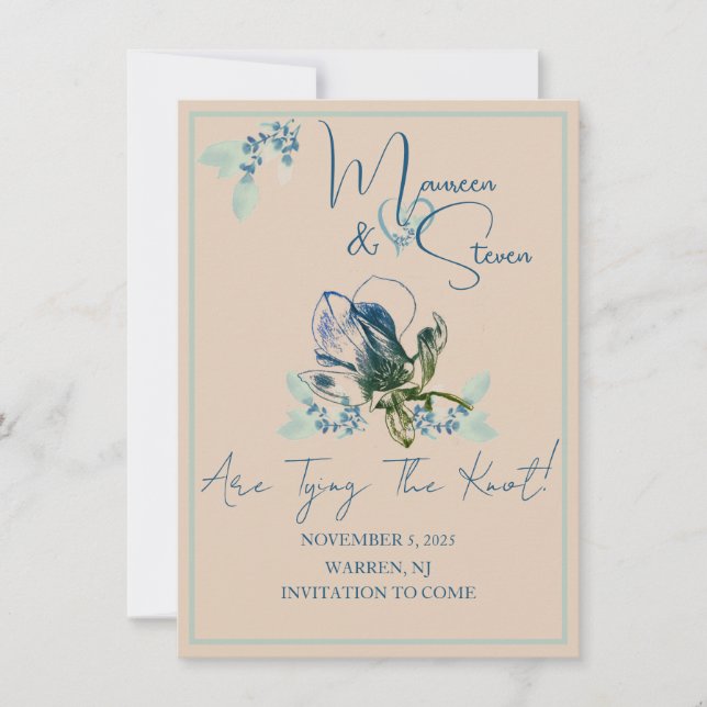 Tan, Mint, & Orchidée Bleue Enregistrer La Carte D (Devant)