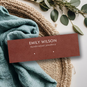 TAN RED LEATHER TEXTURE STUD EARRING CARTE D'AFFIC