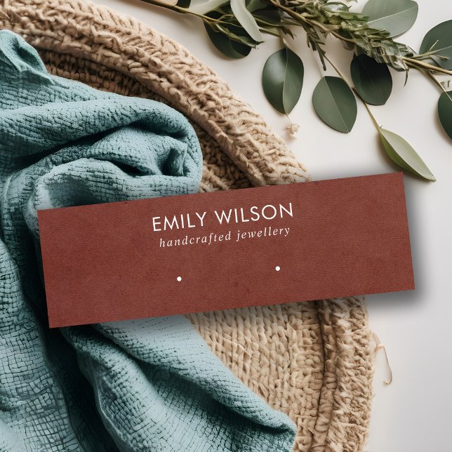 TAN RED LEATHER TEXTURE STUD EARRING CARTE D'AFFIC (Créateur téléchargé)