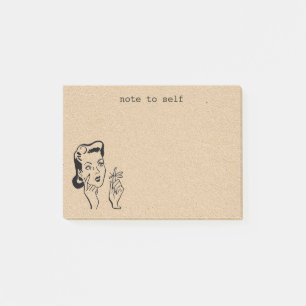 Tan Retro, femme au foyer Rappel Post-it Notes