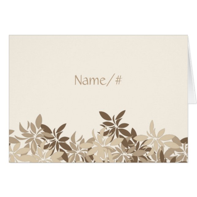 Tan stylisé et carte florale Brown d'endroit de (Devant Horizontal)