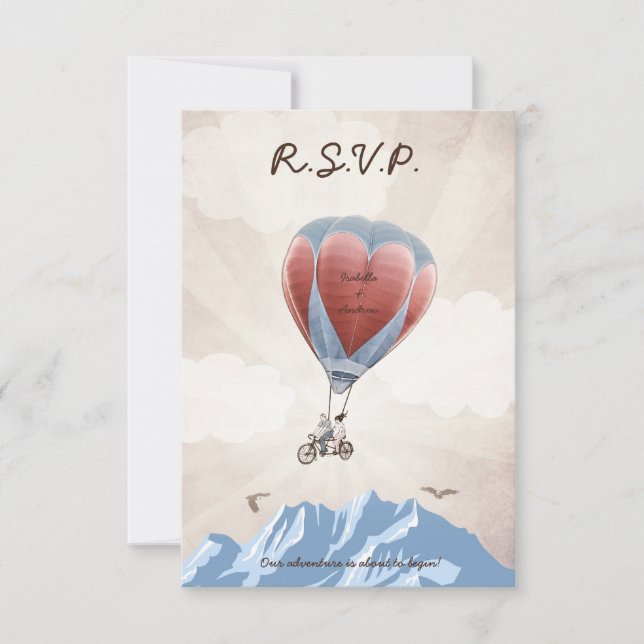 TANDEM AMOUR RÊVE Mariage RSVP Invitation (Devant)