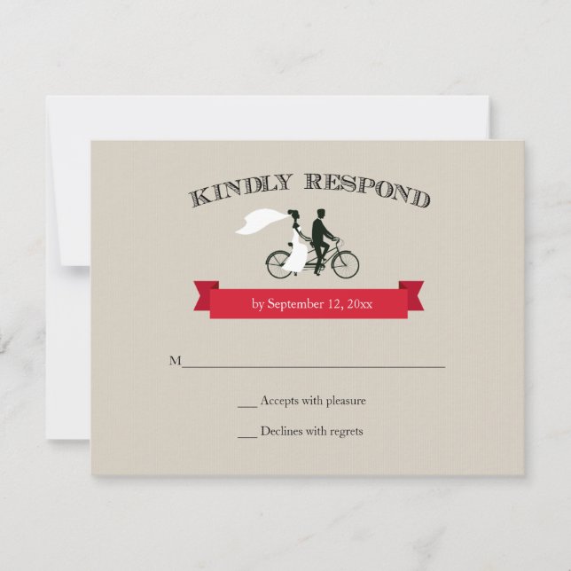 Tandem Bicycle Vintage Mariage RSVP (Devant)