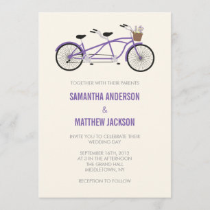 Tandem Bike Faire-part de mariage - Purple
