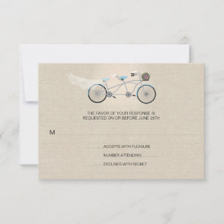 Tandem Mariage de vélo Faux Linen RSVP