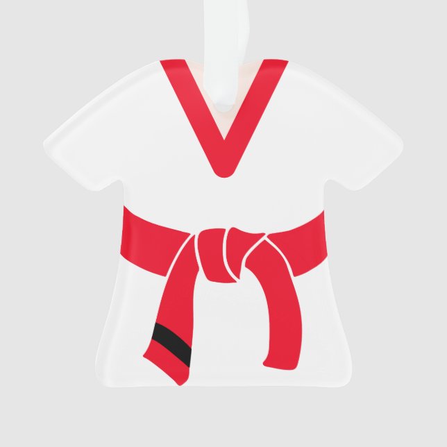 Tang Soo Do Martial Arts Red Belt Personnalisé (devant)