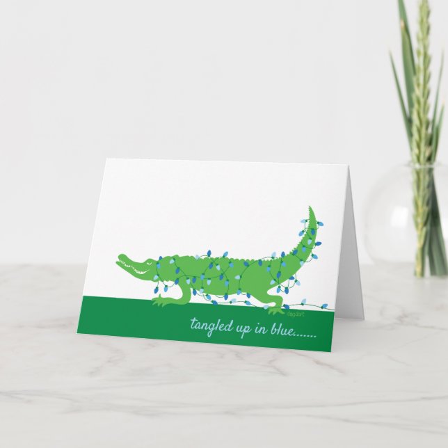 Tangée dans la carte de vacances bleue (Devant)