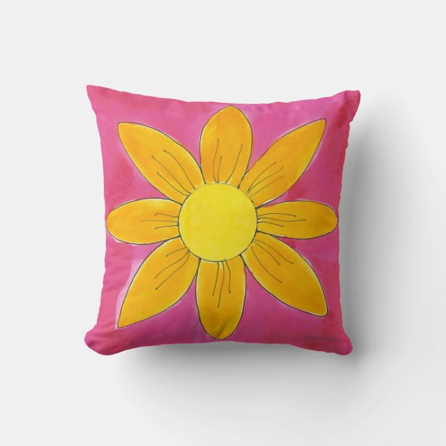 Tangerine Daisy - Coussin (Recto)