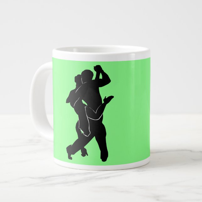 Tango Dancer Couple Mug - Vos Couleurs - Texte (Devant gauche)