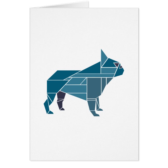 Tangram Frenchie, bleu (Devant)