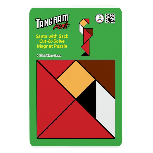 Tangram Magnets de Noël - Père Noël & Sack of Toys (Vertical)