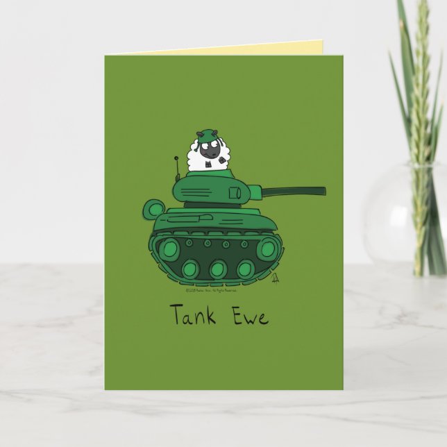 Tank Ewe - Merci Sheep Carte de voeux amusante (Devant)
