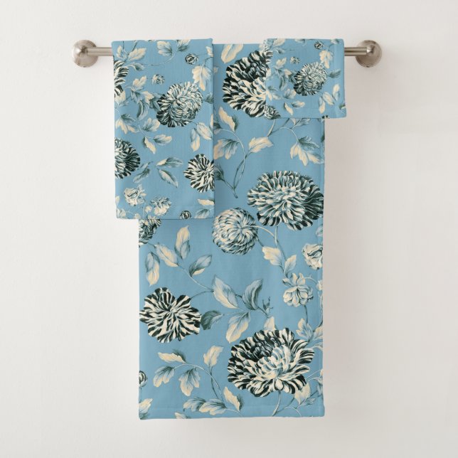 Tansy bleu Toile floral vintage moderne de (En situation)