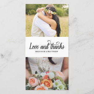 Tant d'amour   Carte photo mariage Merci