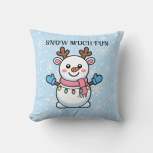 Tant de plaisir neigeux Coussin mignon d'hiver