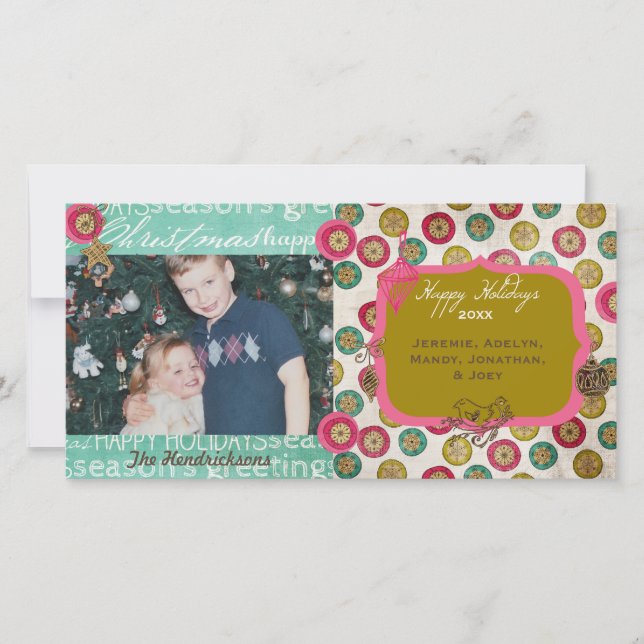 Tant d'ornements Noël Carte photo de Noël (Devant)