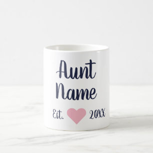 Tante Personnalisée Marine établie et Mug rose