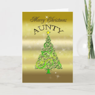 Tante, une carte de Noël à effet or