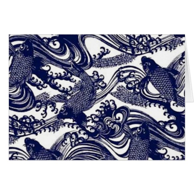 Taoïsme Yin Yang Bleu Japonais Tatouage Koi Poisso (Devant horizontal)