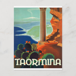 Taormina, paysage, Italie, carte postale voyage vi