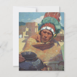 Taos Indien tenant une cruche d'eau par Blumensche