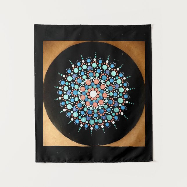 TAP 079 - Tons bleus Mandala- Tapisserie (Devant)