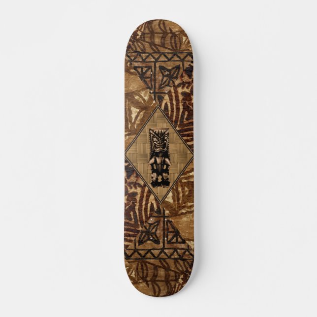 Tapa Tiki Skateboard hawaïen (Devant)
