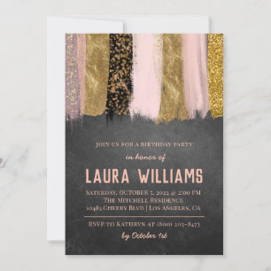Tape métallique Gold & rose Invitation d'anniversa
