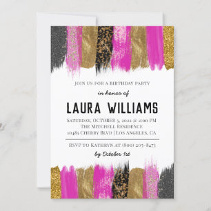 Tape métallique Gold & rose Invitation d'anniversa