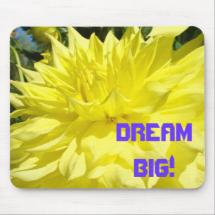 Tapez fort ! tapis de souris Fleur de Dahlia jaune