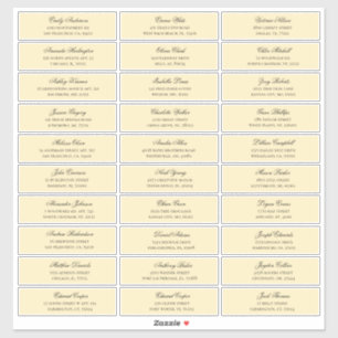 Tapez les noms des invités adresse. étiquette d'ex