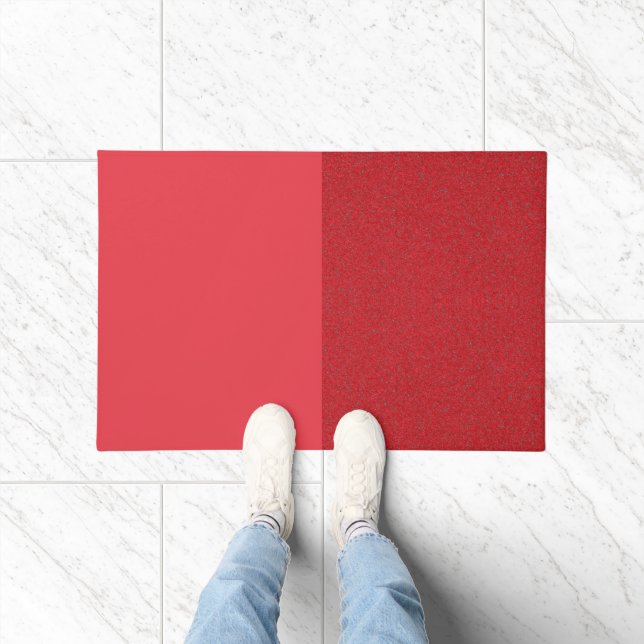Tapis à double finition rouge tomate personnalisé (Intérieur)