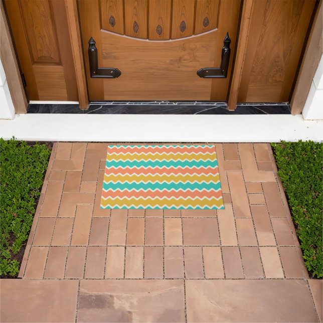 Tapis à motif chevron coloré Design (De plein air)